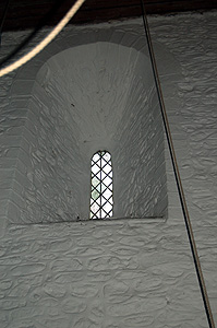Detail of the Norman window in the north wall of the crossing September 2011